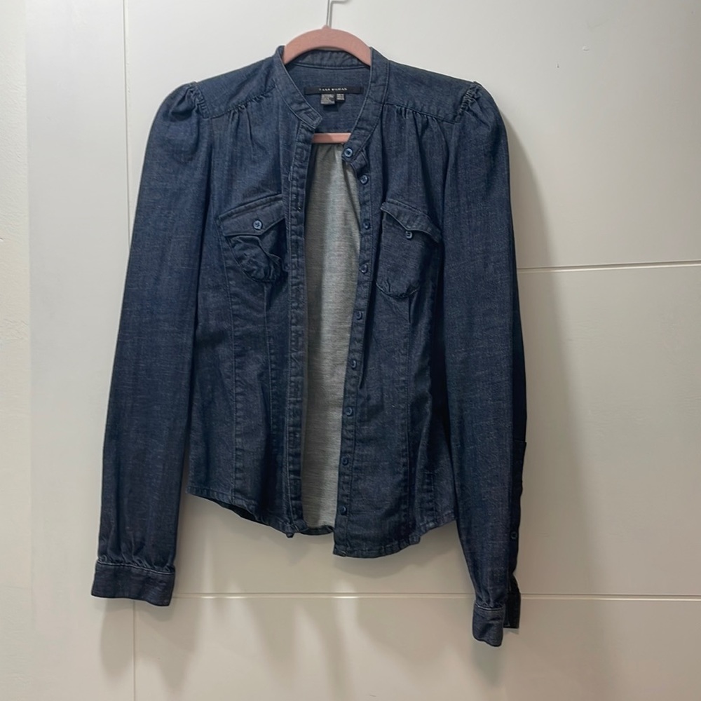 Zara Jeans jacket shirt /shacket. Size:Medium. Tailored through the waist.